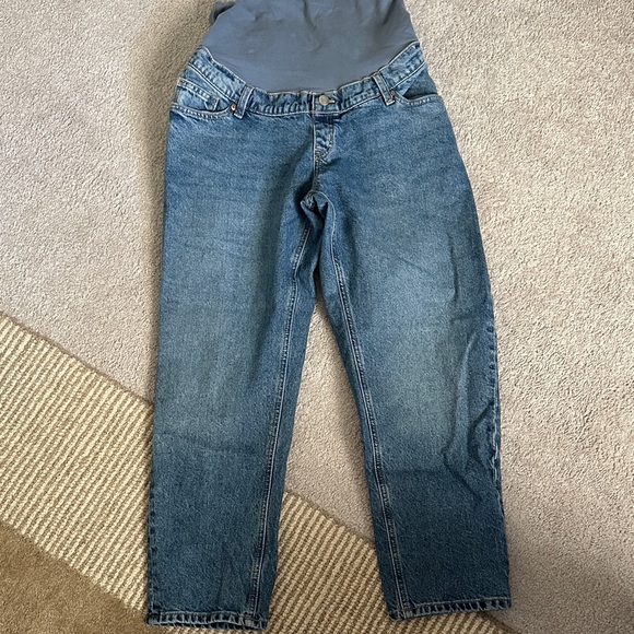 H&M Denim - H&M Women's Straight cropped Leg Blue Jeans maternity